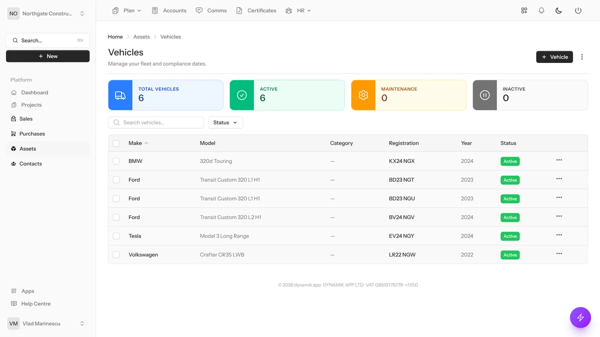 Fleet Management — dynamik.app